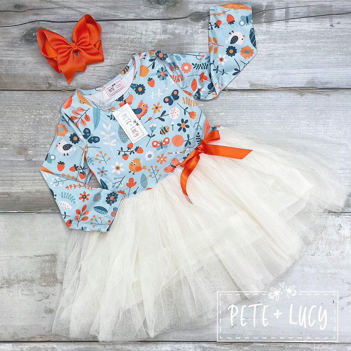 Birds Tulle Bottom Dress