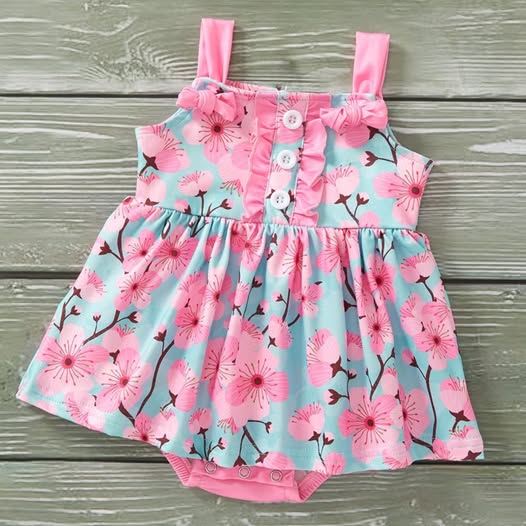 Blossoming Cherries Girls Romper